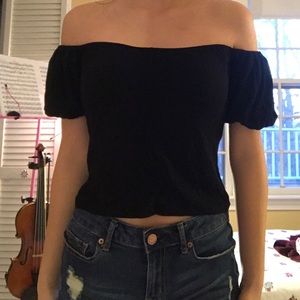 Off the shoulder knit top